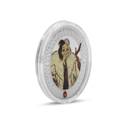 Disney Villains Cruella De Vil Silver Coin AGORO