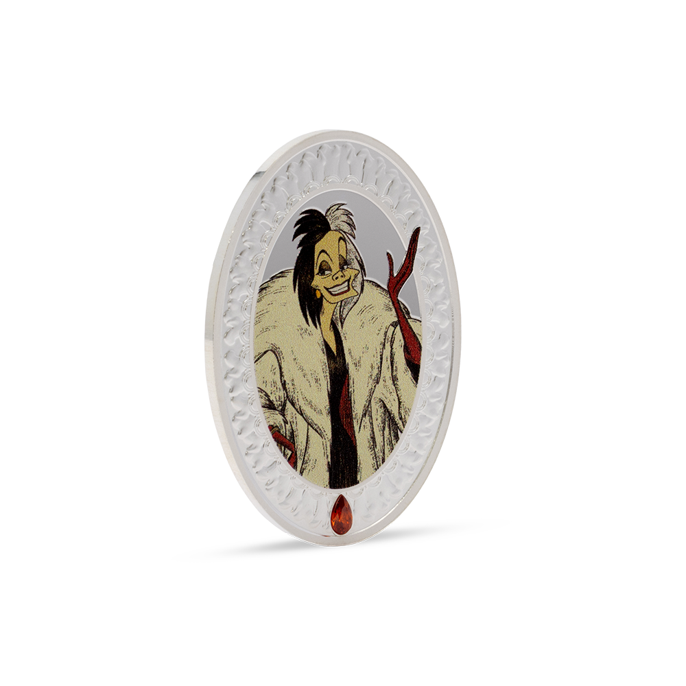 Disney Villains Cruella De Vil Silver Coin AGORO