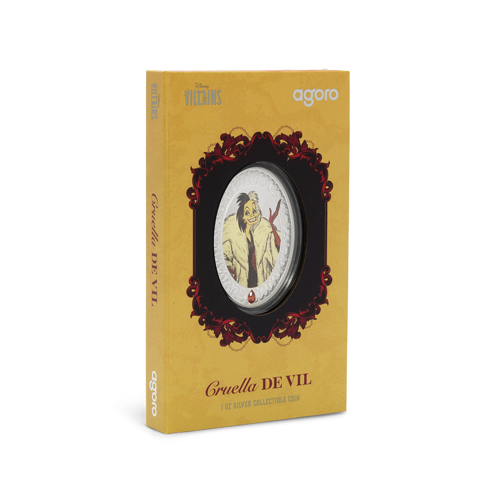 Disney Villains Cruella De Vil Silver Coin AGORO