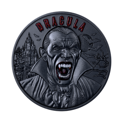 Dracula Awakens in the Dark 2 Oz silver Coin MDM