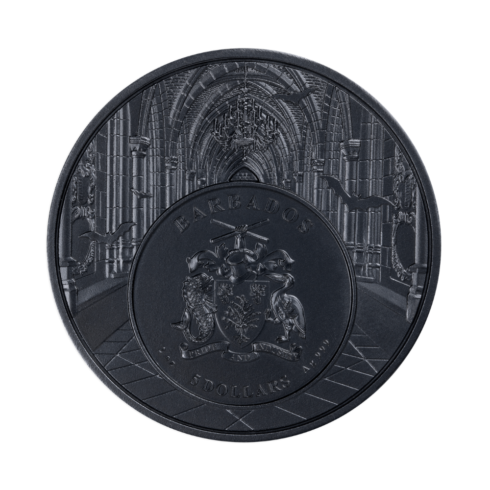 Dracula Awakens in the Dark 2 Oz silver Coin MDM