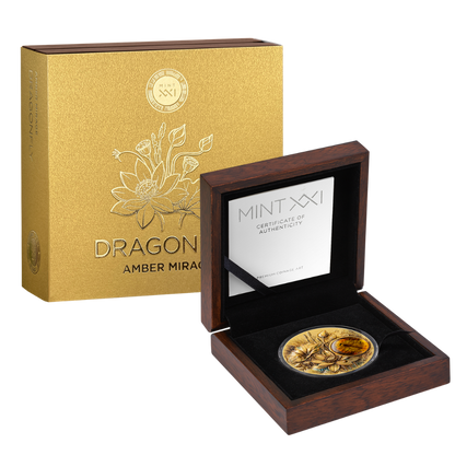 Dragonfly Amber Mirage 2 Oz Silver Coin MINT XXI