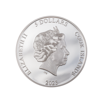 EDDIE THE TROOPER Iron Maiden 1 Oz Silver Coin $5 Cook Islands 2023