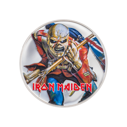 EDDIE THE TROOPER Iron Maiden 1 Oz Silver Coin $5 Cook Islands 2023
