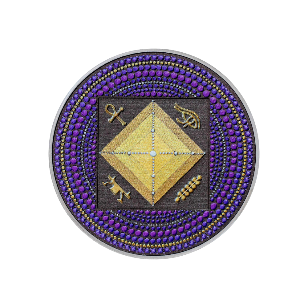 EGYPT PYRAMID Dot Art 3 Oz Silver Coin $20 Palau 2022