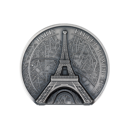 EIFFEL TOWER Historical Monuments 2 Oz Silver Coin $10 Cook Islands 2024