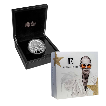 ELTON JOHN Music Legends 5 Oz Silver Coin 10 Pounds United Kingdom 2020