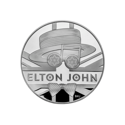 ELTON JOHN Music Legends 5 Oz Silver Coin 10 Pounds United Kingdom 2020
