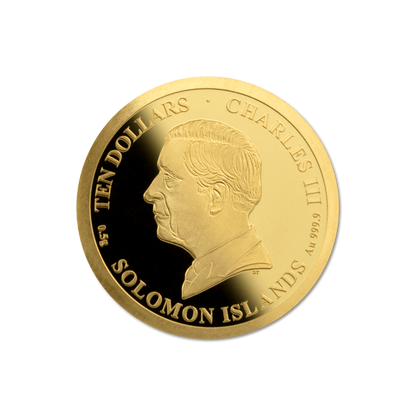 EMBLEM UEFA Euro Cup Small Gold Coin $10 Solomon Islands 2024