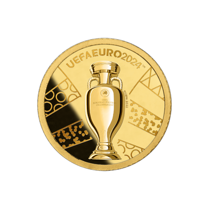 EMBLEM UEFA Euro Cup Small Gold Coin $10 Solomon Islands 2024