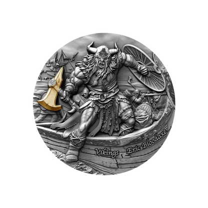 ERIC BLOODAXE Vikings 2 Oz Silver Coin $5 Niue 2020