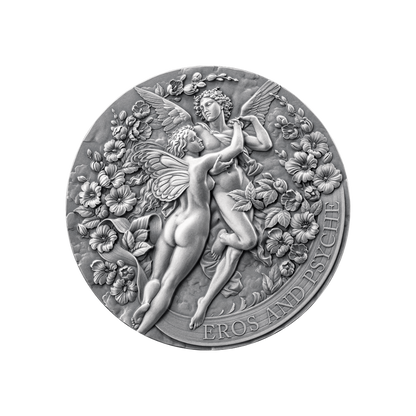 EROS AND PSYCHE Celestial Beauty 2 Oz Silver Coin 2000 Francs CFA Cameroon 2024