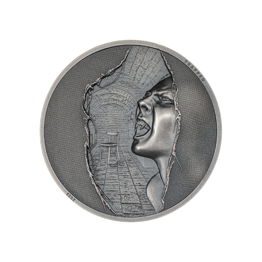ESCAPE Trapped 1 Oz Silver Coin $5 Cook Islands 2023