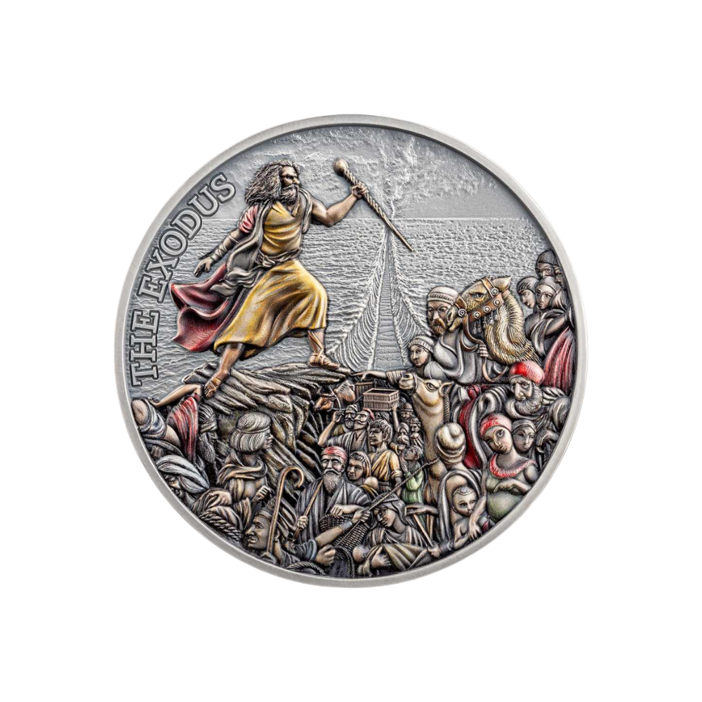 EXODUS Fundamental Stories of the Bible 5 Oz Silver Coin $10 Niue 2024