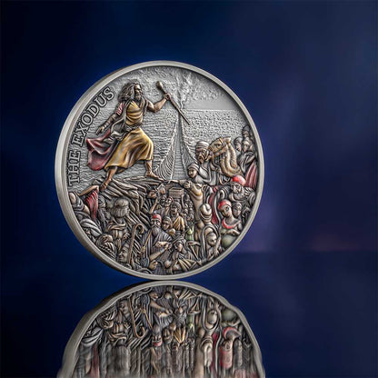 EXODUS Fundamental Stories of the Bible 5 Oz Silver Coin $10 Niue 2024 - PARTHAVA COIN