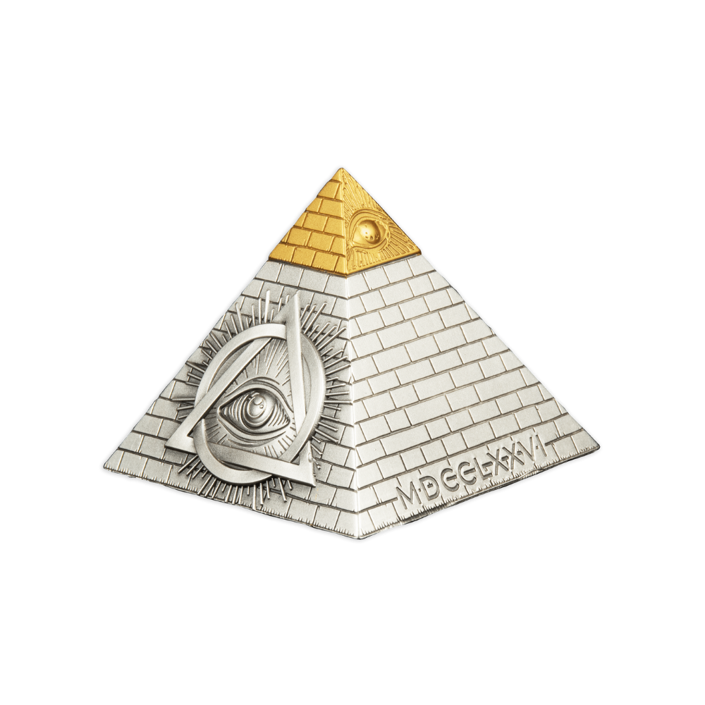 EYE OF PROVIDENCE Pyramid 5 Oz Silver Coin $5 Barbados 2023