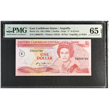 East Caribbean States 1 Dollar 1988 Pick 17u Gem UNC 65 EPQ