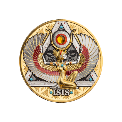 Egyptian Gods Gold Grandeur 5 Oz Silver Coin 2025