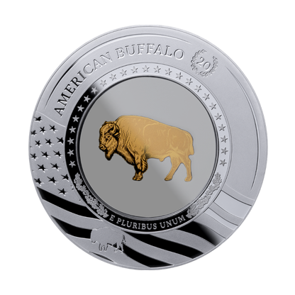 Embracing Gold Buffalo 2 Oz Silver Coin 2026 MDM