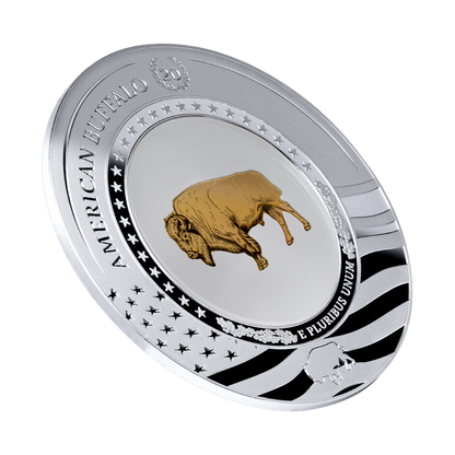 Embracing Gold Buffalo 2 Oz Silver Coin 2026 MDM