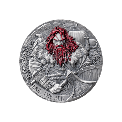 Erik The Red Way to Valhalla 2 Oz Silver Coin 2024