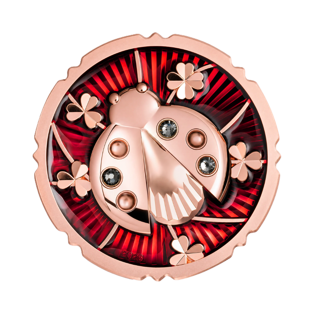 Evergreen Ladybug Rose Gilded 1 Oz Silver Coin 2026 CIT