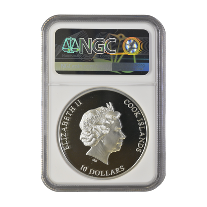 Eye of a Fairytale, KISS THE FROG 2 Oz Silver Coin $10 Cook Islands 2023- NGC graded PF 69 & PF 70 Ultra Cameo