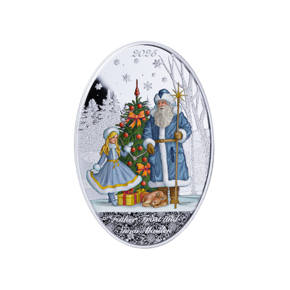 FATHER FROST AND SNOW MAIDEN 1 Oz Silver Coin $5 Solomon Islands 2025