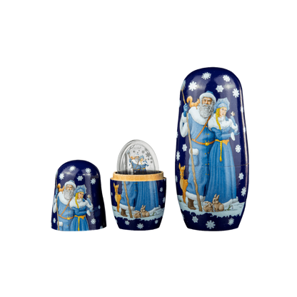 FATHER FROST SNOW MAIDEN Matrioshka Doll 1 Oz Silver Coin $5 Solomon Islands 2023