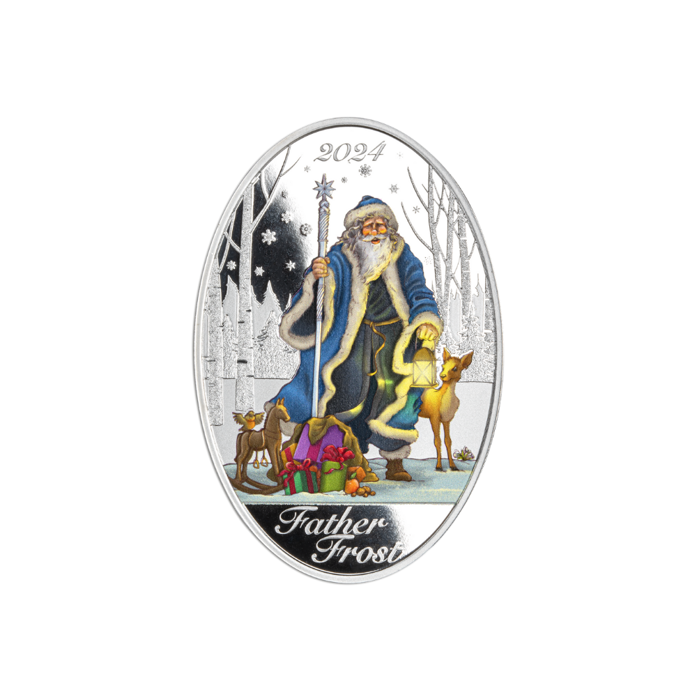 FATHER FROST The Famous and Magical Character of Winter 1 Oz Silver Coin $5 Solomon Islands 2024