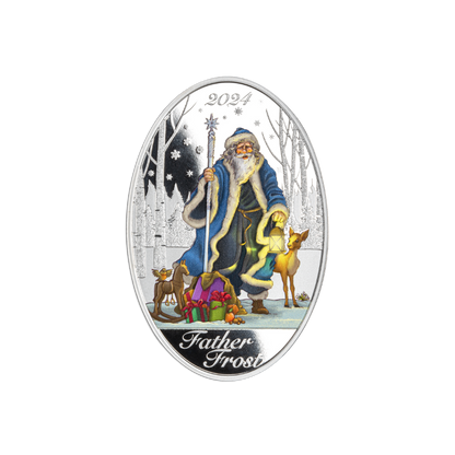 FATHER FROST The Famous and Magical Character of Winter 1 Oz Silver Coin $5 Solomon Islands 2024