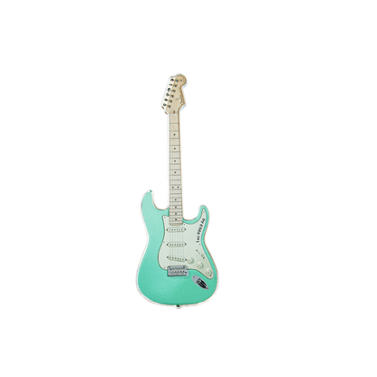 FENDER® STRATOCASTER® GUITAR Surf Green 1 Oz Silver Coin $2 Solomon Islands 2022