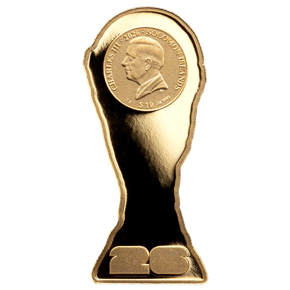 FIFA 2026 Trophy Replica 1g Shaped Gold Coin