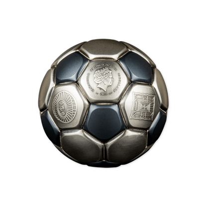 FIFA FOOTBALL IN QATAR SPHERICAL World Cup 3 Oz Silver Coin $10 Solomon Islands 2022