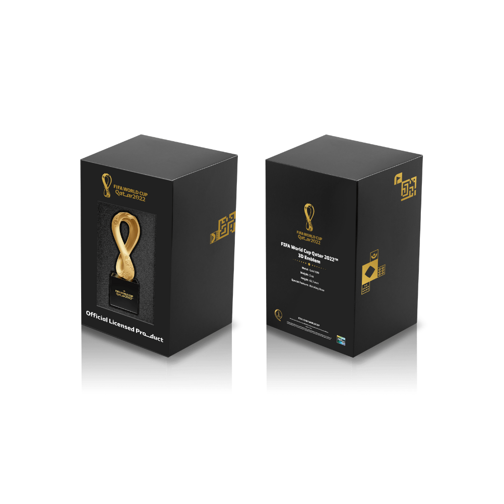 FIFA World Cup 2022 Emblem 3D Replica Silver Gold Plated 1kg