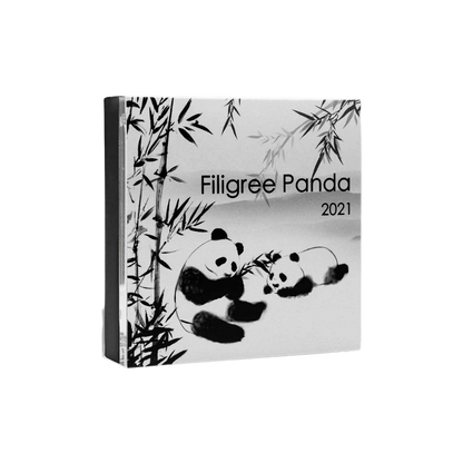FILIGREE PANDA 2 Oz Silver Coin $5 Solomon Island 2021