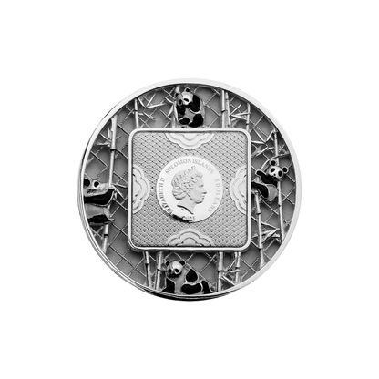FILIGREE PANDA 2 Oz Silver Coin $5 Solomon Island 2021