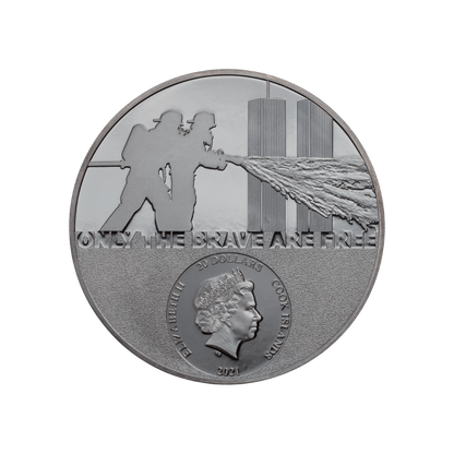 FIREFIGHTER Real Heroes 3 Oz Silver Coin $20 Cook Islands 2021