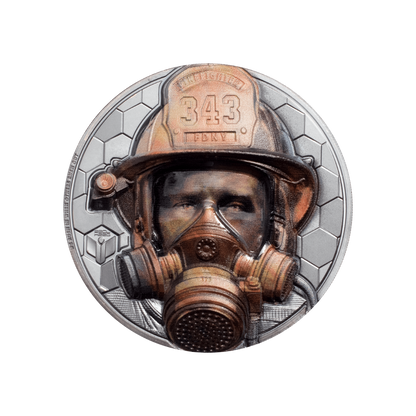 FIREFIGHTER Real Heroes 3 Oz Silver Coin $20 Cook Islands 2021