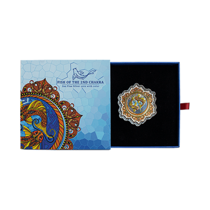 FISH OF THE 2ND CHAKRA Phil Lewis 2 Oz Silver Coin $5 Solomon Islands 2021 - COA #16