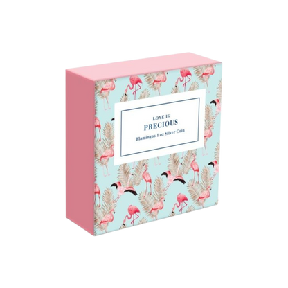 FLAMINGOS Love is Precious 1 Oz Silver Coin $2 Niue 2021