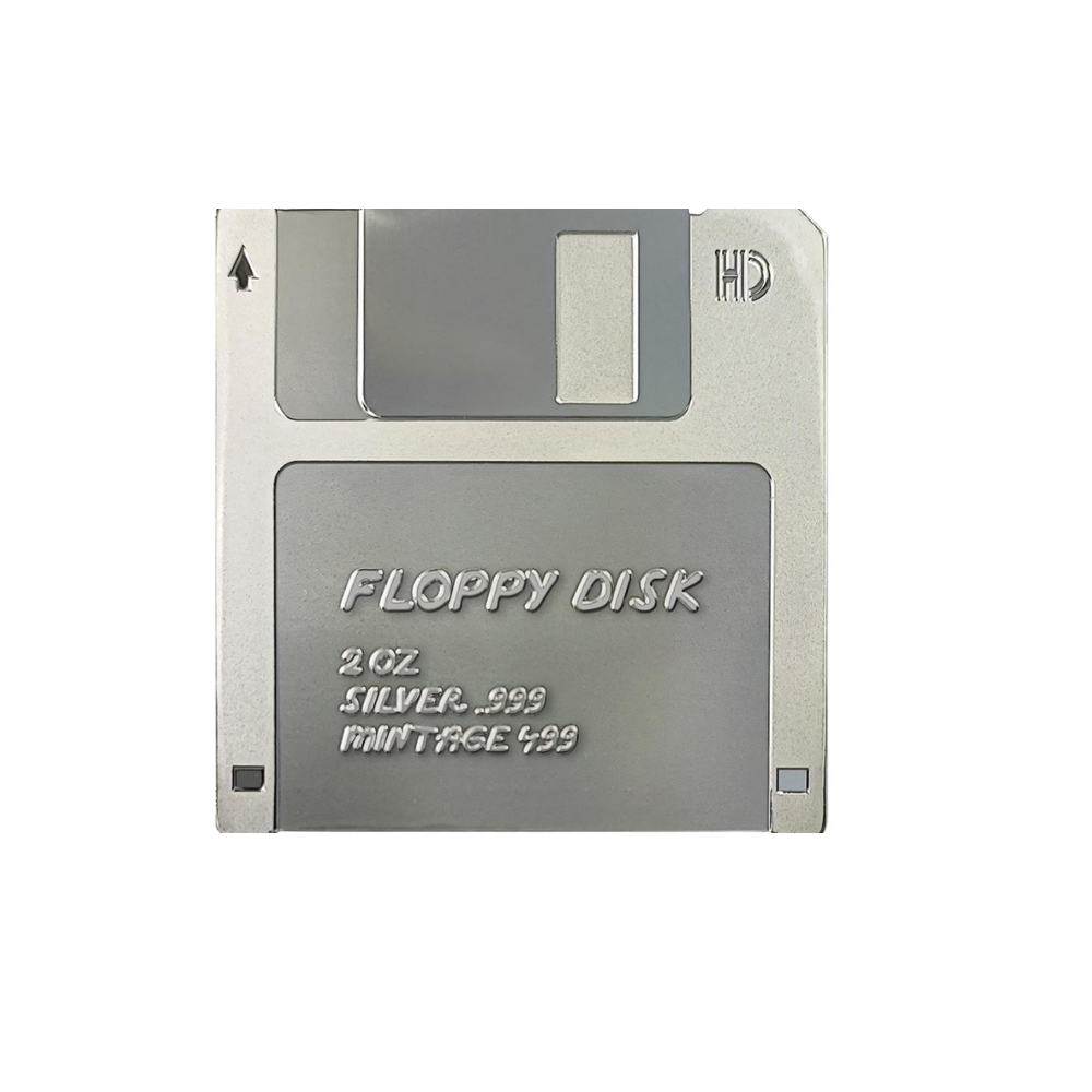 FLOPPY DISK TechStalgic 2 Oz Silver Coin $2 Niue 2024