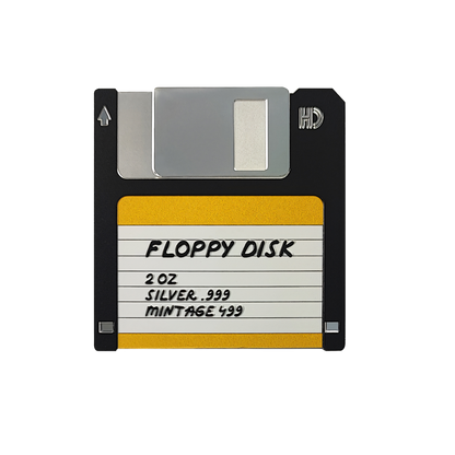 FLOPPY DISK TechStalgic Coloured 2 Oz Silver Coin $2 Niue 2024