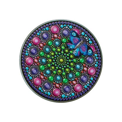 FLOWER WITH BUTTERFLY Dot Art 3 Oz Silver Coin $20 Palau 2023