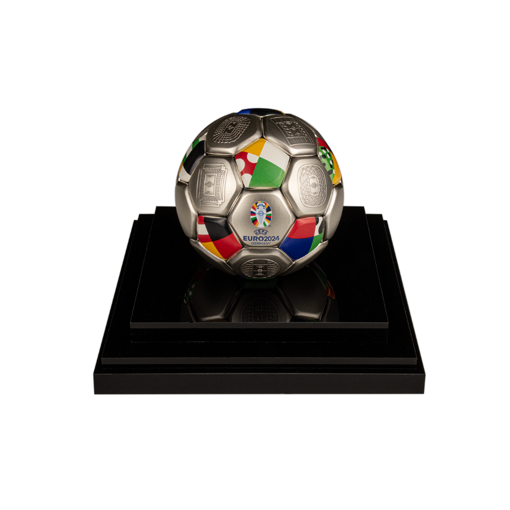 FOOTBALL UEFA EURO Spherical 3 Oz Silver Coin $10 Solomon Islands 2024