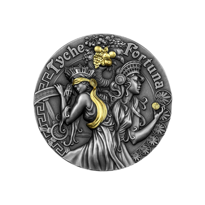 FORTUNA AND TYCHE Goddesses 2 Oz Silver Coin $5 Niue 2021