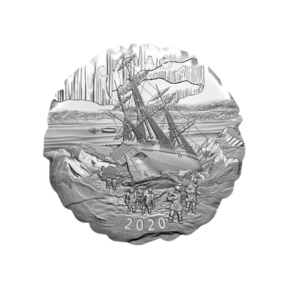 FRANKLINS LOST ARCTIC EXPEDITION Ship Silver Coin $50 Canada 2020