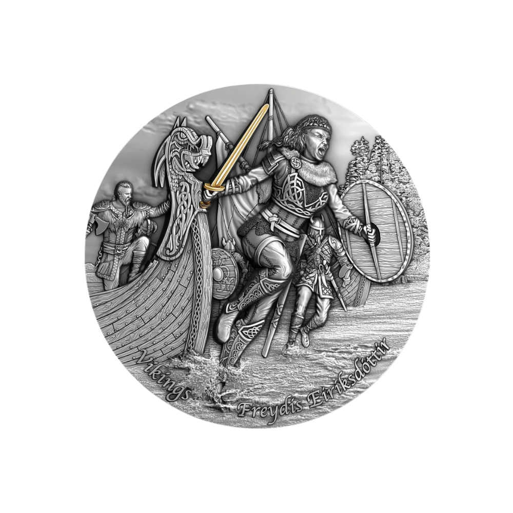FREYDIS EIRIKSDOTTIR Vikings 2 Oz Silver Coin $5 Niue 2021