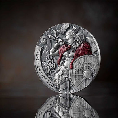 FREYDIS EIRIKSDOTTIR Way to Valhalla 2 Oz Silver Coin 2000 Francs Cameroon 2024 - PARTHAVA COIN