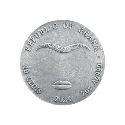 FRIDA 2 Oz Silver Coin 10 Cedis Ghana 2024